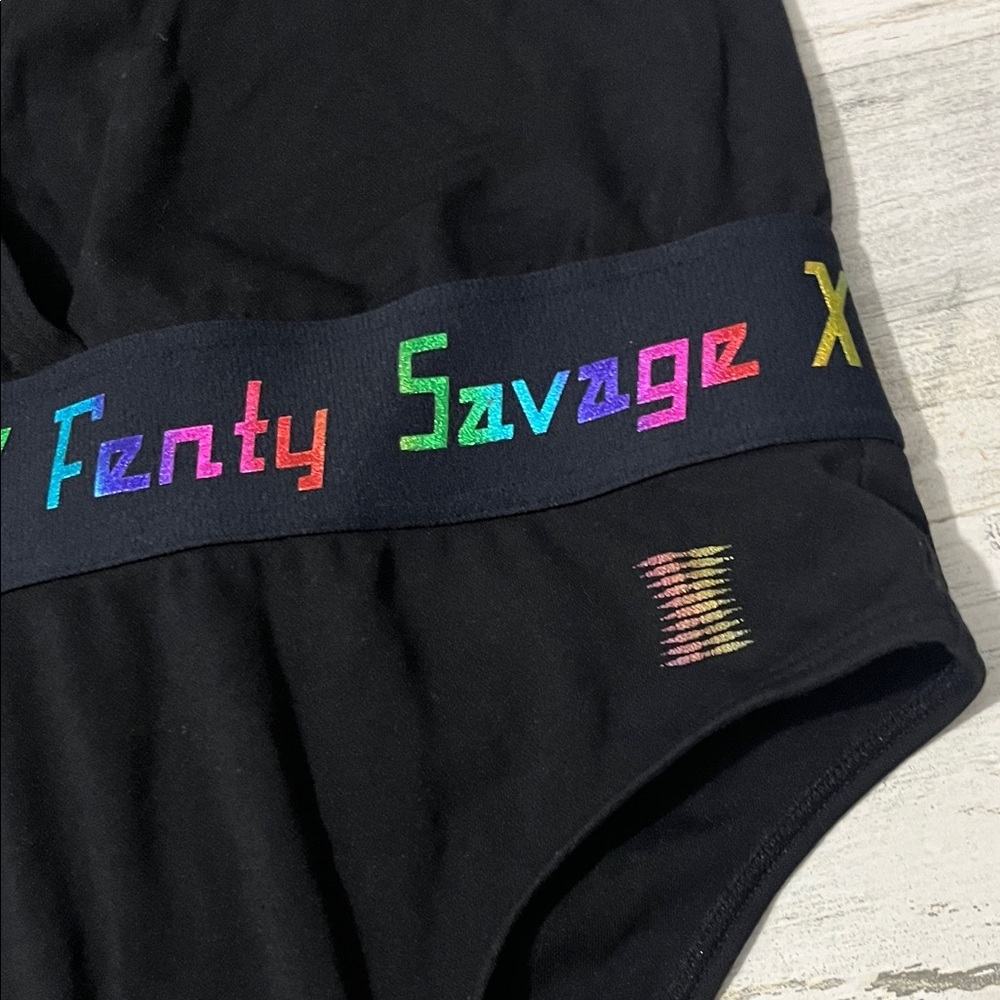 Savage X Fenty Forever Savage Bodysuit Ranibow Foil Size Small - Picture 9 of 12
